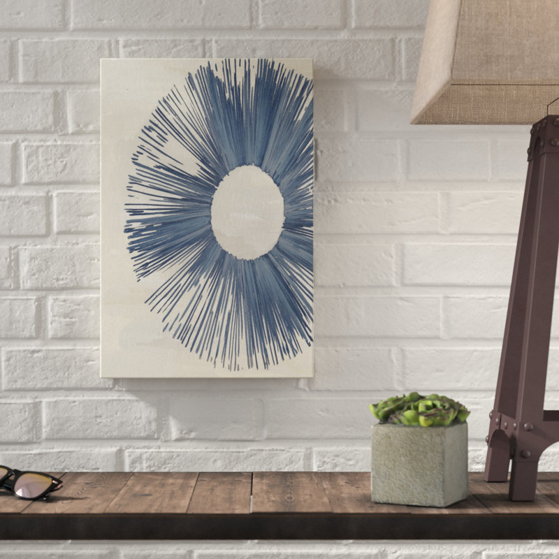 «Blue Burst I» par Melissa Wang - reproduction d'art sur toile, H 18 po x l 12 po