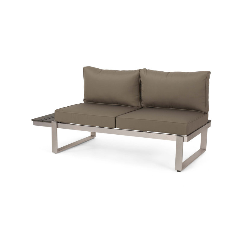 Siège de canapé avec accoudoirs, Kaki, Orienté à gauche (vu de face), Gris / naturel