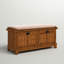 Banc de rangement avec armoires en bois massif Almendra-23510055