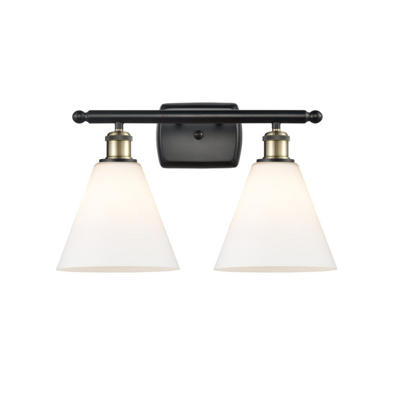 Andresky 2 - Light Vanity Light, Matte White, Incandescent, Black Antique Brass