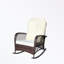 Chaise berçante d'extérieur en osier avec assise large et coussins moelleux-1329461667