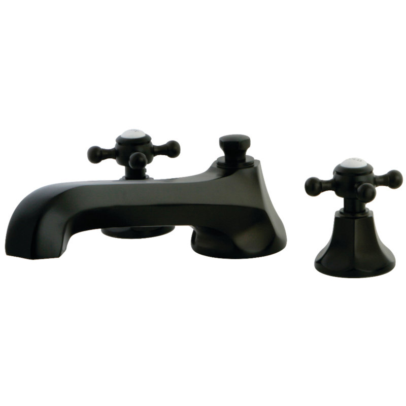 Kingston Brass Vintage Two-Handle 3-Hole Deck Mount Roman Tub Faucet, Oil Rubbed Bronze