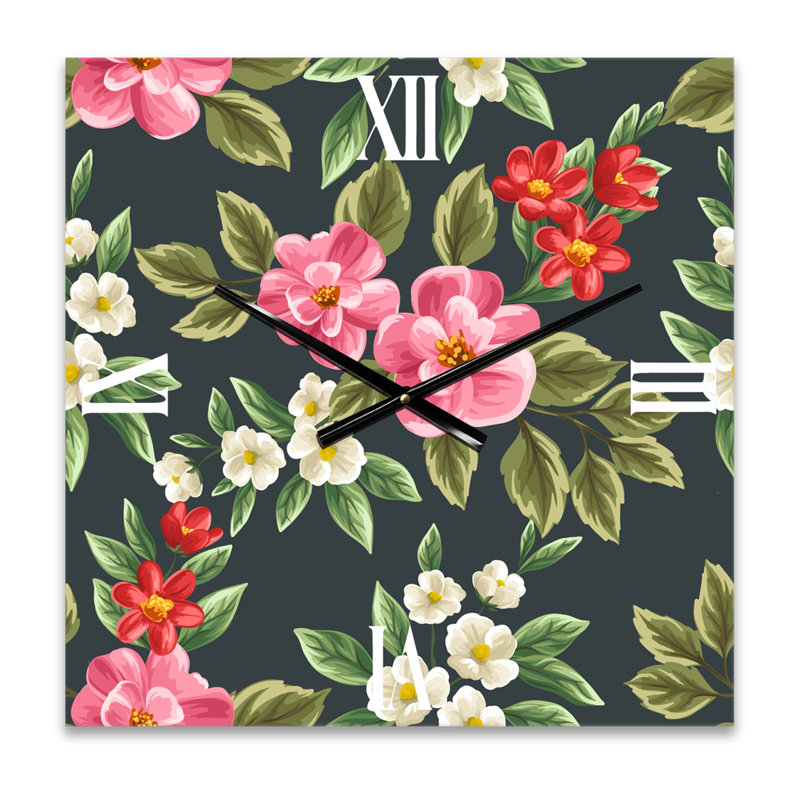 Horloge murale rétro et fleurs sauvages II, Petit