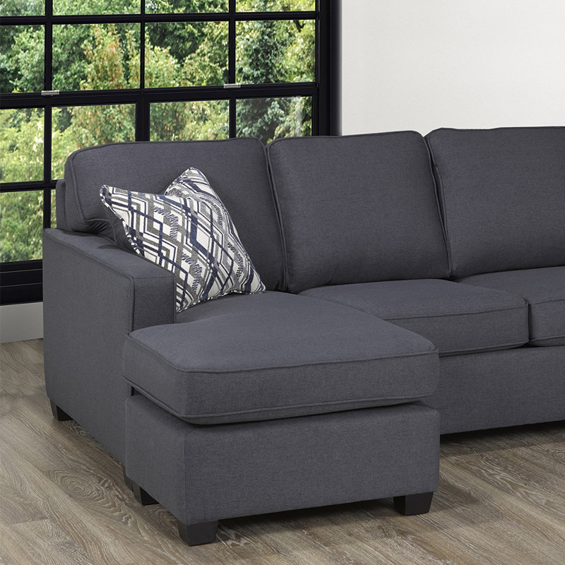 Canapé modulaire réversible de 133 po de largeur, Ombre 100% polyester