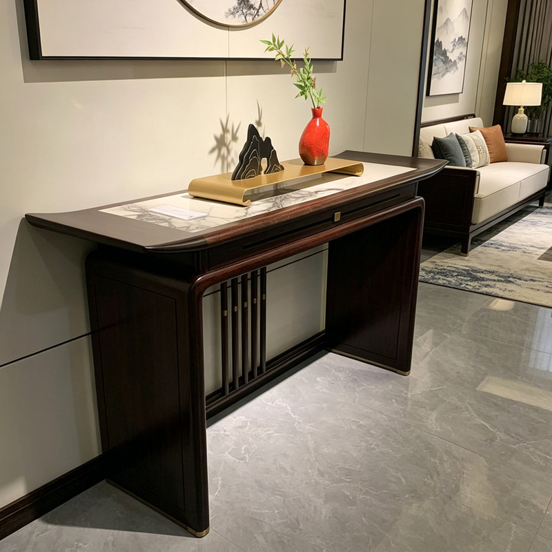 Nouvelle console de style chinois, 35.4" H x 50.4" W x 15.7" D