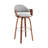 Romarin Swivel Counter or Bar Height Bar Stool with Arms and Footrest in Faux Leather, Wood-879254842-879254841-879254847