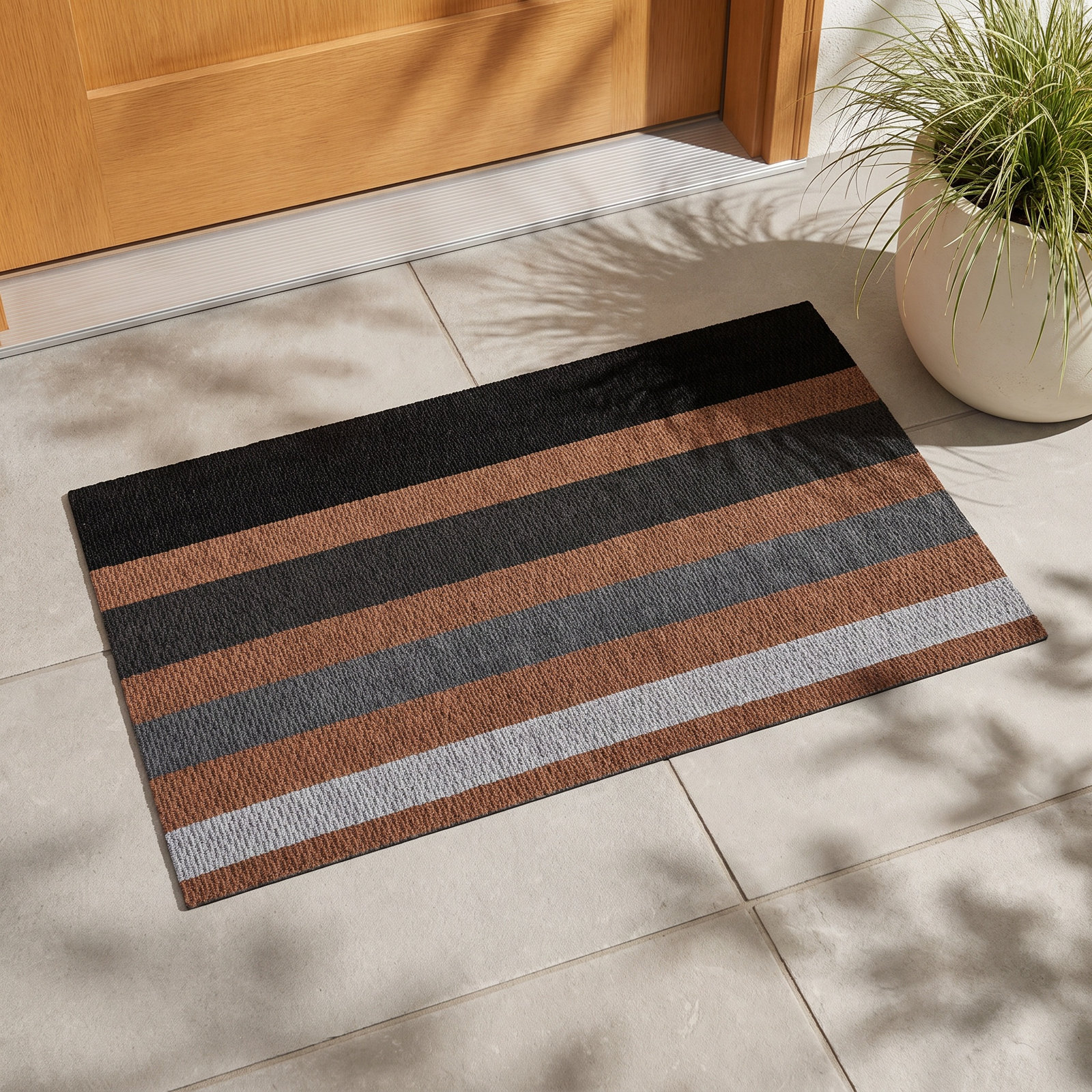Neighburly Non-Slip Striped Doormat