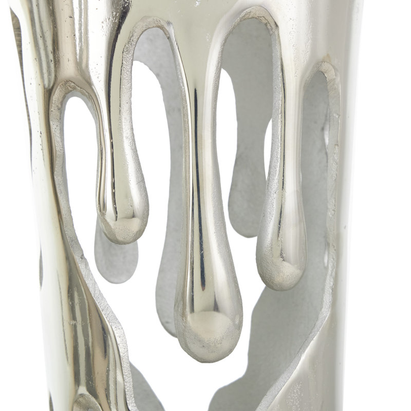 Vase en aluminium avec corps en fusion, Argent