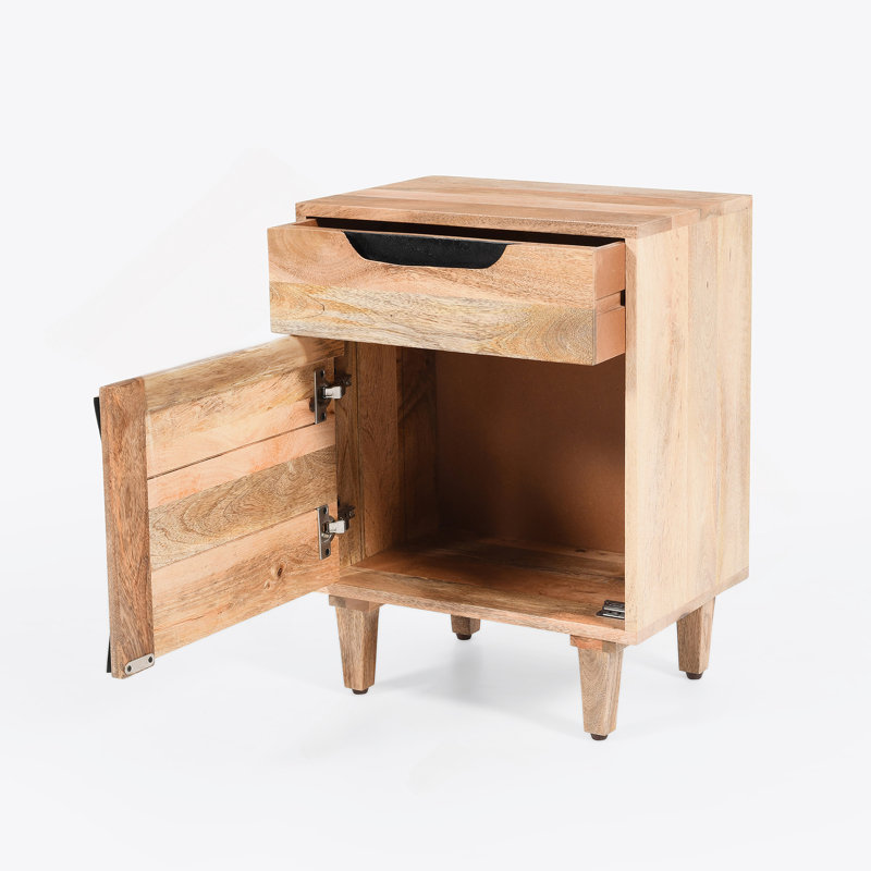 Table de chevet en bois naturel