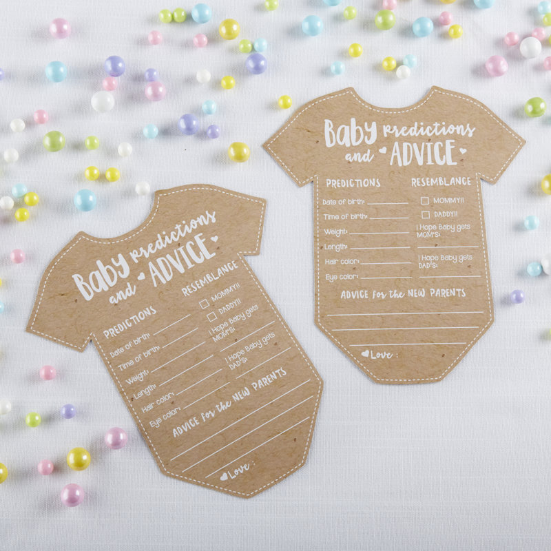 Carte de prédiction de bébé onesie shape