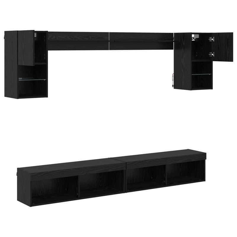 Unfinished Entertainment Centre for TVs up to 77", Black Oak