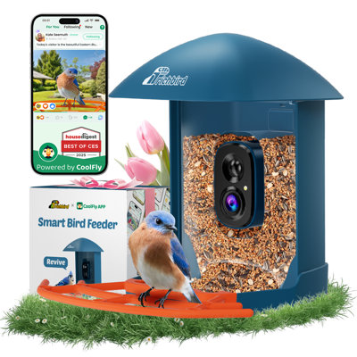  Coolfly X Richbird Solar Smart Bird Feeder With 2K HD Camera And AI - Deep Blue