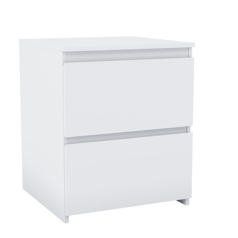 Cunha 2 - Drawer Large Bedside Cabinet Bedroom Furniture, White