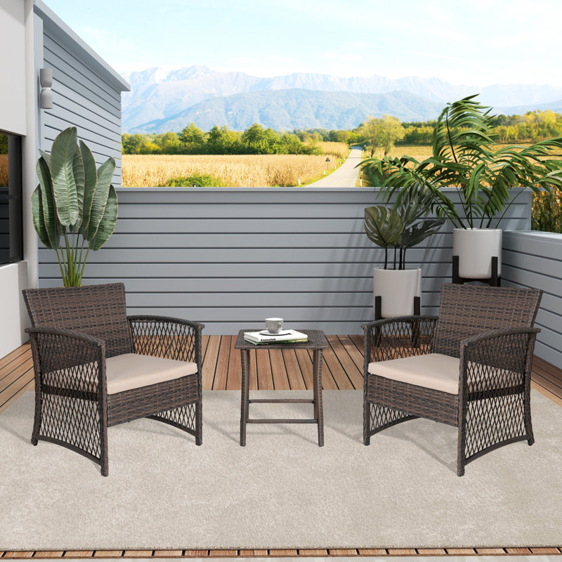 Bella 2 - Person Patio Conversation Set, Coffee, Beige