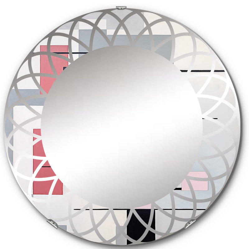 Durian - Miroir mural moderne rond, 24 po x 24 po