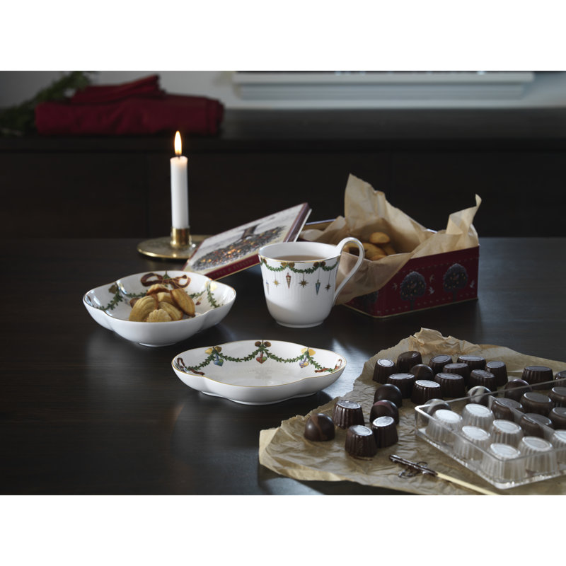 Royal Copenhagen Star Fluted Christmas Accent Platter