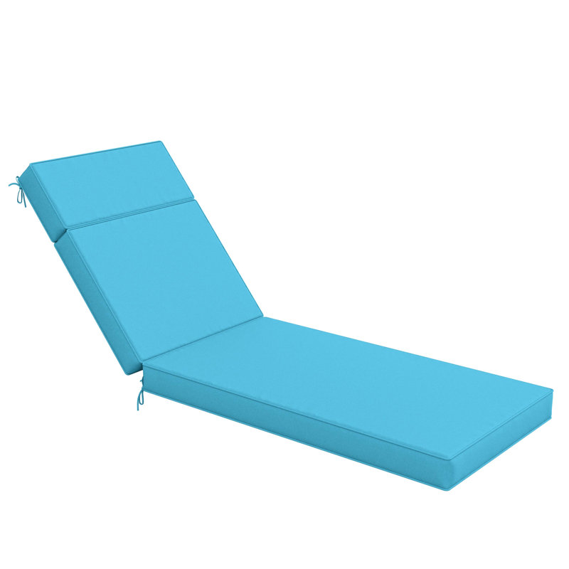 Wynee Outdoor 4'' Chaise Lounge Cushion (1 Pcs), Lake Blue, 80" W x 26" D 