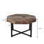 Table basse octogonale avec pieds en métal, design rétro brun antique pour le salon