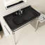 Meuble-lavabo autoportant en chrome avec lavabo console 36 po x l 18 po x H 39 po-1658872320