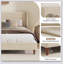 Modern Beige Velvet Upholstered Platform Bed With Wingback Headboard And Walnut Wooden Legs, No Box Spring Needed