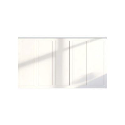 Premade Board and Batten Paintable Wainscoting Kit, 94.5 x 54 in., All-in-One Molding Trim Slat with Edge Strip