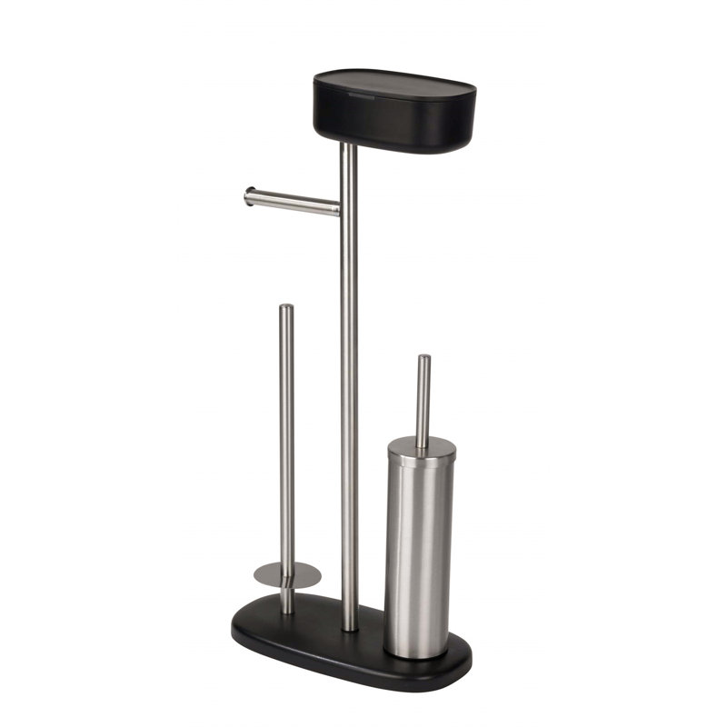 Vanwinkle Toilet Paper Holder, Silver/Black