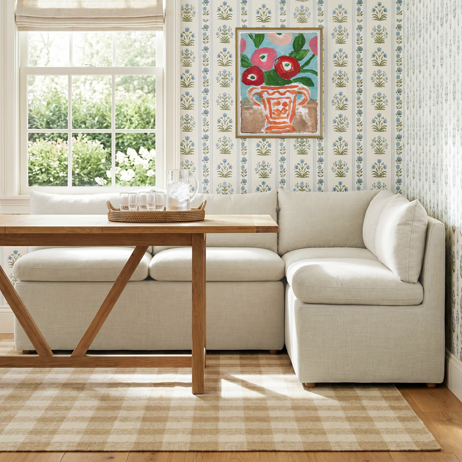 Alayaa Modular 3-Piece Side Chair, Effie Linen Performance