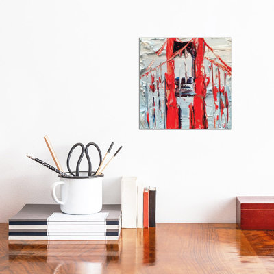 Golden Gate Abstraction by Lisa Elley - Wrapped Canvas Painting