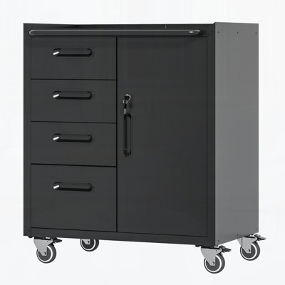Sturdy Metal Tool Storage Cabinet with Wheels - Tool Storage Cabinet for Garage, Office, and Home Organizer Solutions