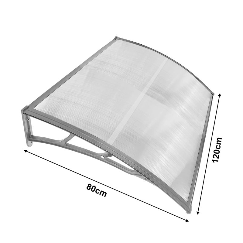 Dakota Fields 120 cm W x 80 cm D Retractable Door / Window Awning, Grey