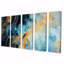 «Blue Sparkling Glam Gold Streams - Abstract Modern Waves», ensemble d'art mural 5 pièces-988173861