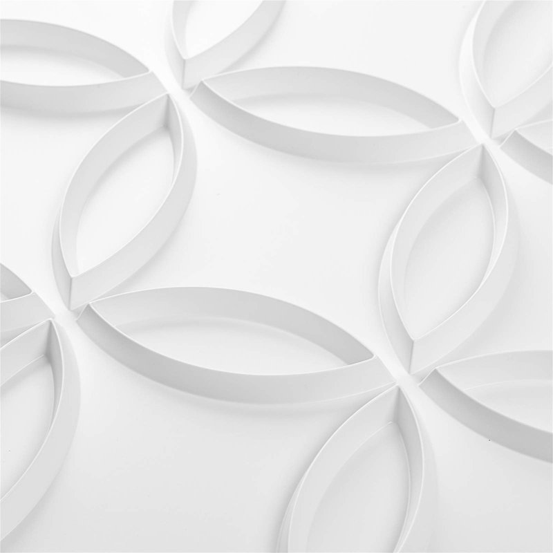 50 cm W 3D Wall Panel Wall Paneling in Matte White & Black  (12-pack), Matte White