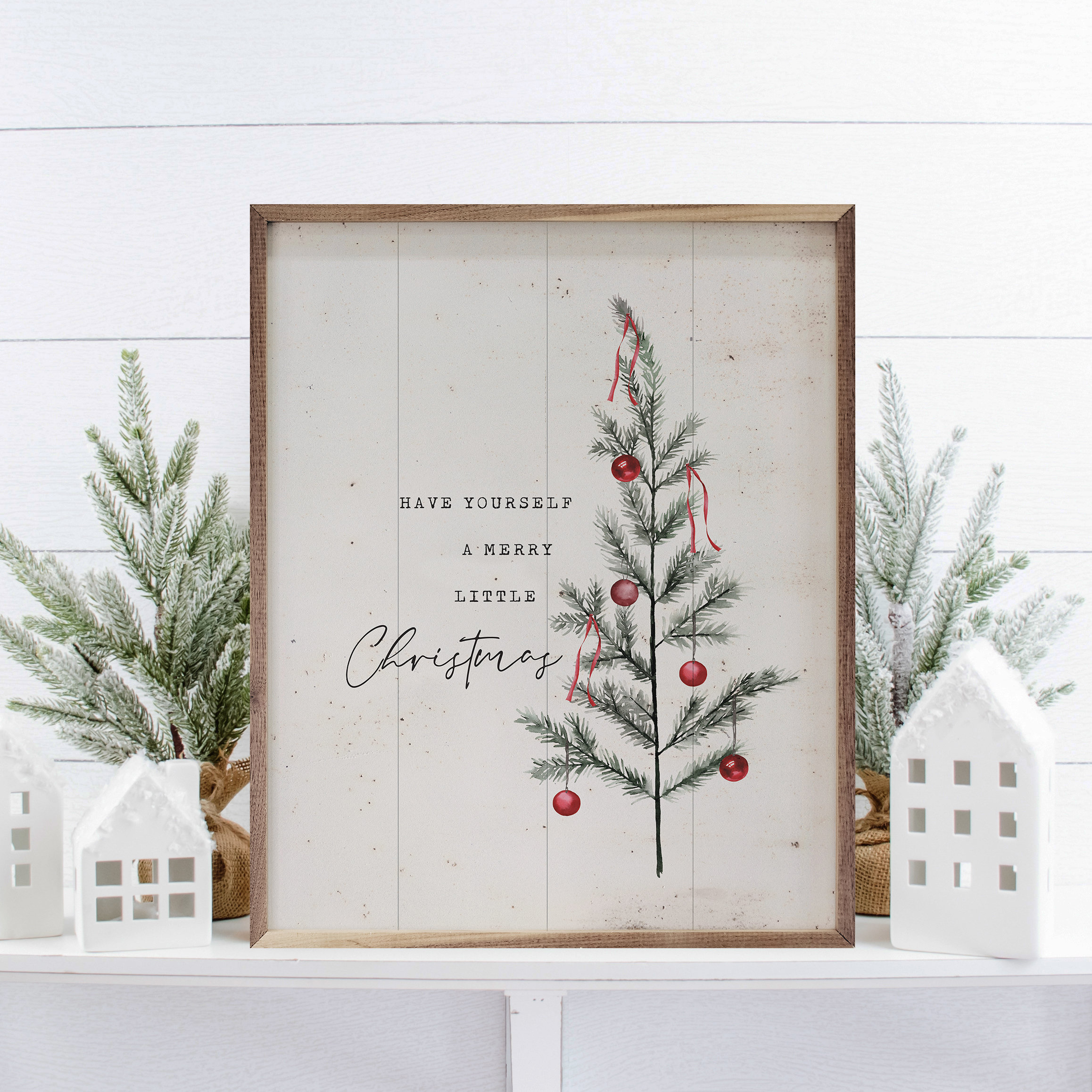 The Holiday Aisle® Have Yourself A Merry Little Christmas Tree Whitewash Wayfair