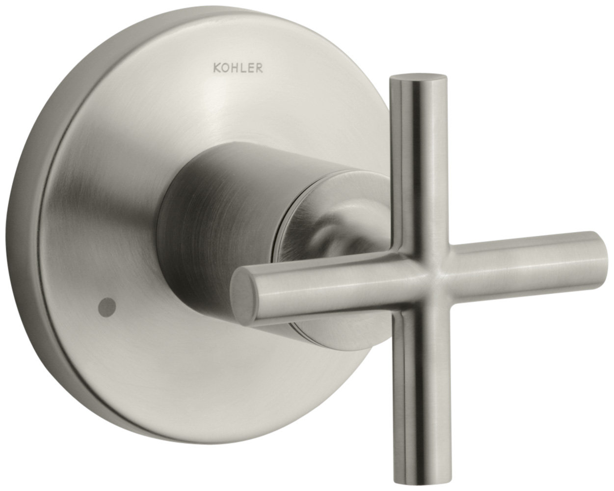 Purist Transfer Valve Trim with Cross Handle, Vibrant Brushed Nickel