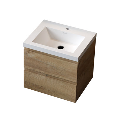 5_Newport 24 po Ensemble de meubles de salle de bain moderne en chêne avec armoire et lavabo