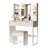 Lighted Vanity Table Set - 10pcs 3-Color Dimmable Bulbs, 2 Drawers-1048818501