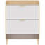 Armoire de rangement pour chaussures de style nordique 31,5 pouces avec 2 tiroirs rabattables, organisateur autoportant avec pieds en bois massif pour le vestibule, étagère à chaussures étroite (blanc et bois massif de couleur assortie)