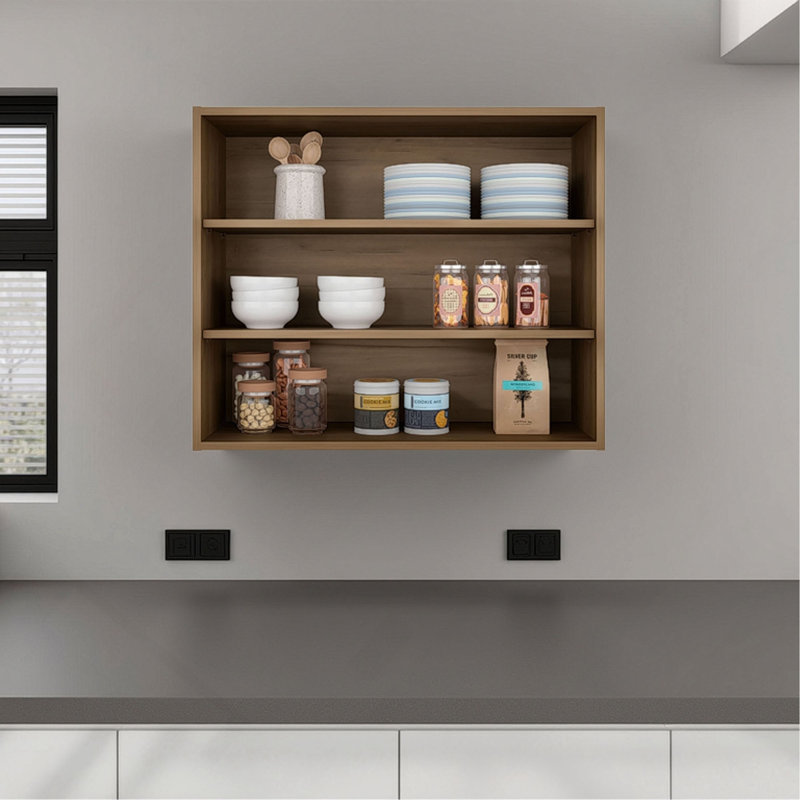 Open Storage Wall Cabinet, Oak