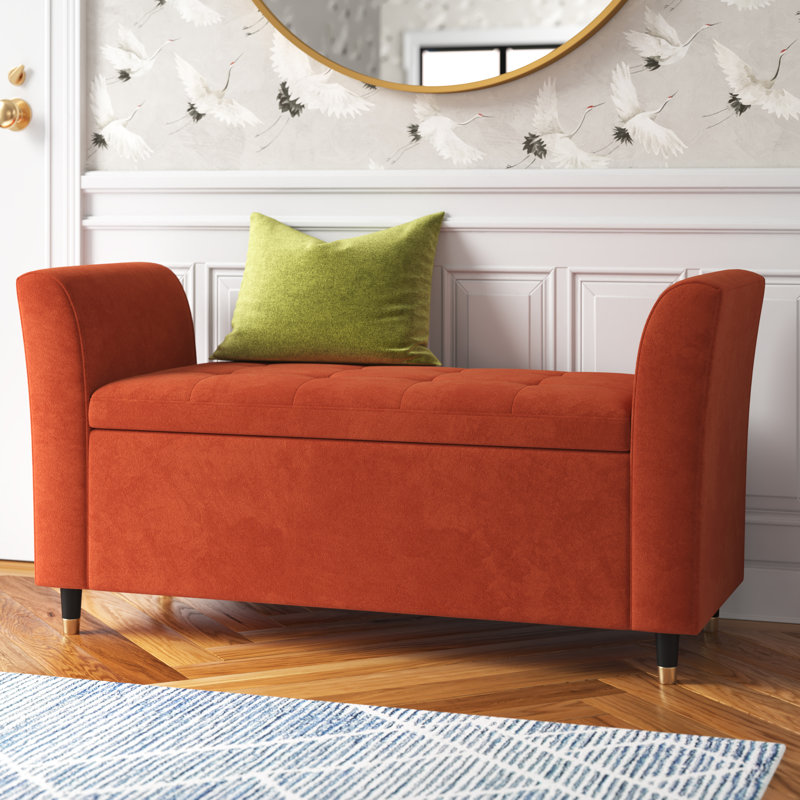 Abbingt Upholstered Storage Bench, Russet