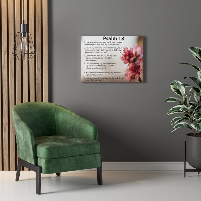 «When God Seems Silent Psalm 13», art textuel sur toile tendue, H 18 po x l 24 po x P 1,25 po