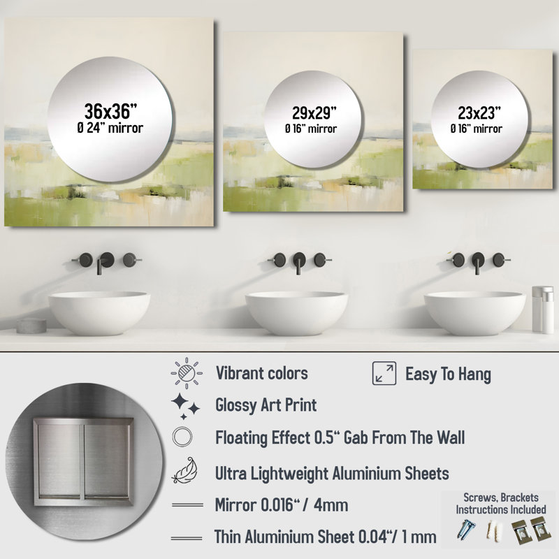 Art mural en miroir Quirica - Paysages, 23 po x 23 po