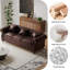 Canapé Chesterfield en similicuir - conception capitonnée classique avec rangement caché-1585555181
