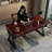 Solid Wood Steel Writing Desk-970640268