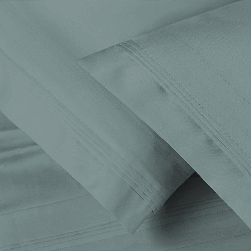 Teal Cotton Sateen Standard Pillowcase Set