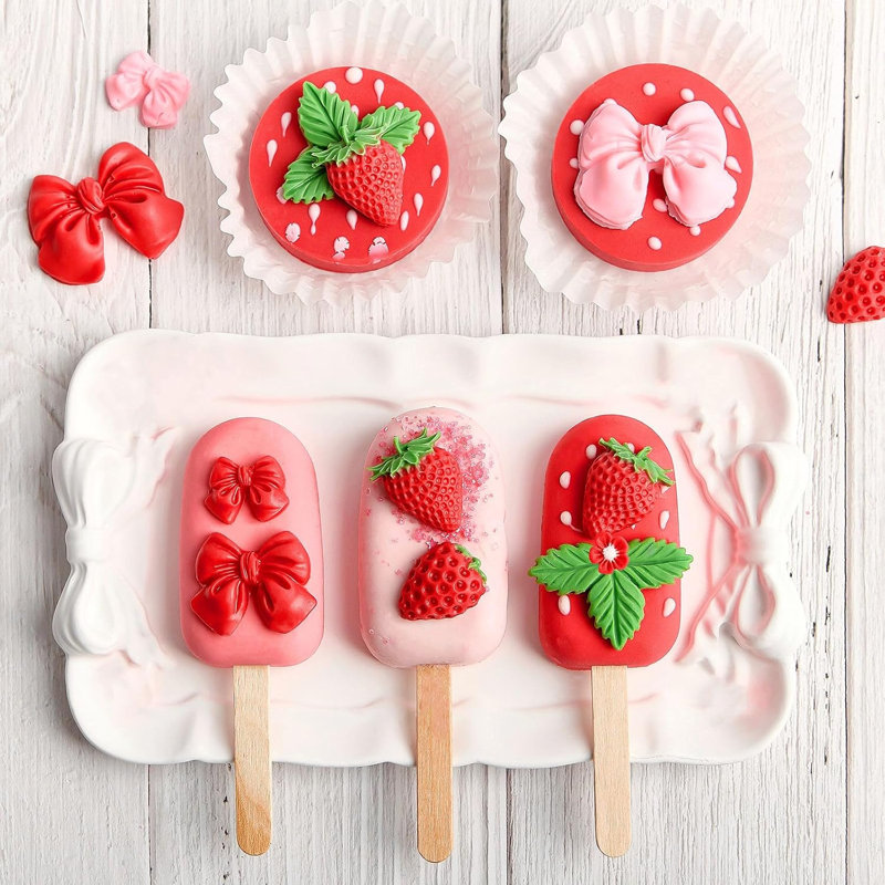 4Pcs Strawberry Silicone Fondant Molds