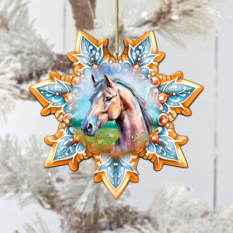 Grande décoration de cheval de Noël