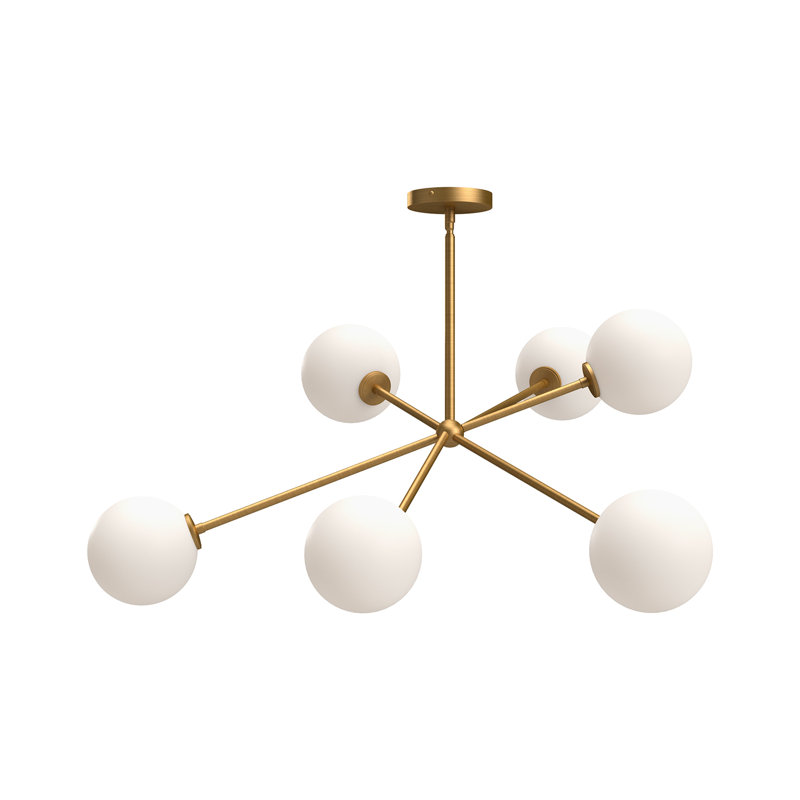 Luanda 6-Light Chandelier, Aged Gold