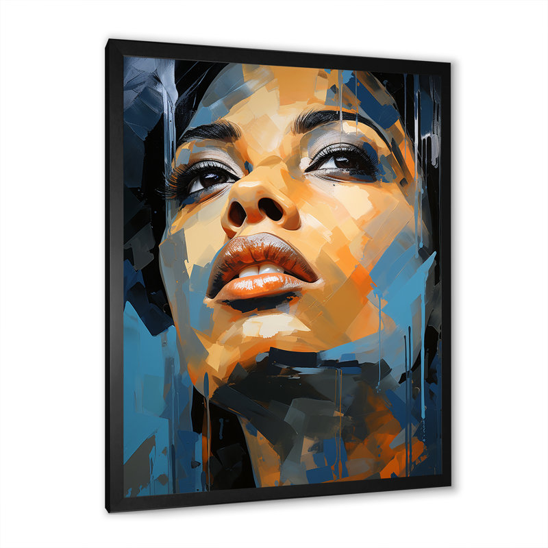 Azure Aaliyah Portrait - célébrités, impressions sur toile_105710, Cadre simple noir, H 40 po x l 30 po x P 1,5 po