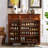 Nut-brown Solid Wood Shoe Storage Bench