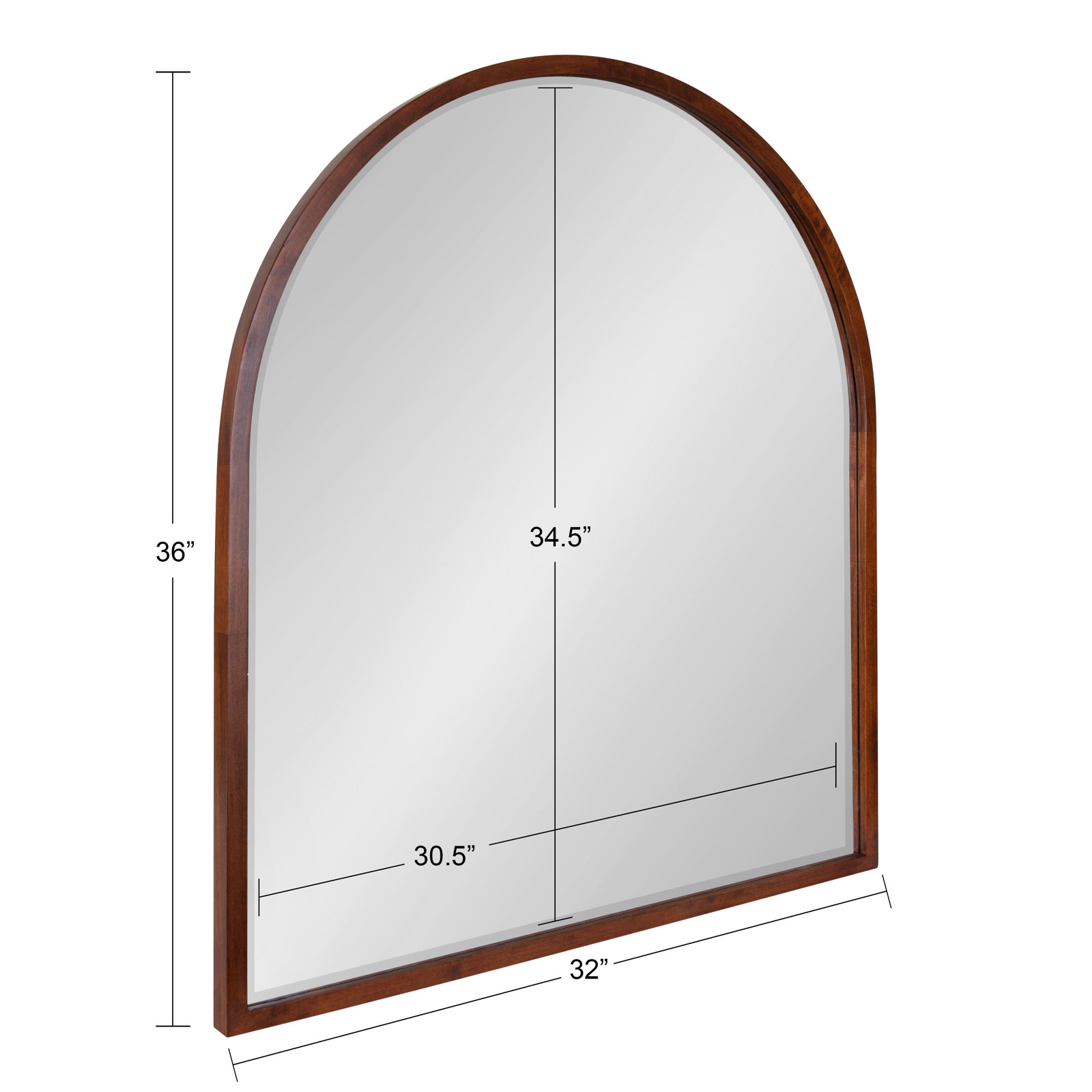Glover 32" Accent Mirror, Walnut Brown